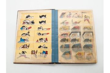 当時物　シールやワッペンなどまとめてセット(シール帳、鉄人28号、鉄腕アトム、明治製菓、おまけ、エイトマン、狼少年ケン、グリコ、切り抜き、手塚治虫、マーブルチョコレート、0戦はやと、わんわん忠臣蔵)(R-079504)