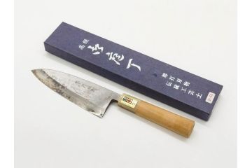 伝統工芸士　堺打刃物　左利き用　全長287mm　出刃包丁(和包丁、庖丁、ナイフ、調理器具、日本製、刃物、共箱付き)(R-079505)