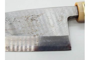 伝統工芸士　堺打刃物　左利き用　全長287mm　出刃包丁(和包丁、庖丁、ナイフ、調理器具、日本製、刃物、共箱付き)(R-079505)