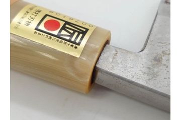 伝統工芸士　堺打刃物　左利き用　全長287mm　出刃包丁(和包丁、庖丁、ナイフ、調理器具、日本製、刃物、共箱付き)(R-079505)