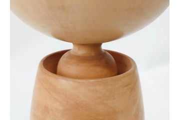 内閣総理大臣賞受賞作家　狩野千代松　創作こけし　「静心」　高さ (大)約32cm/(小)約23.5cm　無垢な表情が可愛らしいこけし2点セット(郷土人形玩具、伝統工芸、民芸品、置物、ディスプレイ、木彫　木製)(R-079508)