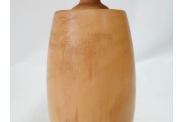 内閣総理大臣賞受賞作家　狩野千代松　創作こけし　「静心」　高さ (大)約32cm/(小)約23.5cm　無垢な表情が可愛らしいこけし2点セット(郷土人形玩具、伝統工芸、民芸品、置物、ディスプレイ、木彫　木製)(R-079508)
