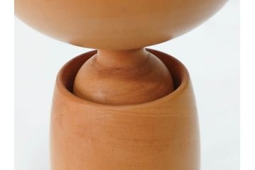 内閣総理大臣賞受賞作家　狩野千代松　創作こけし　「静心」　高さ (大)約32cm/(小)約23.5cm　無垢な表情が可愛らしいこけし2点セット(郷土人形玩具、伝統工芸、民芸品、置物、ディスプレイ、木彫　木製)(R-079508)