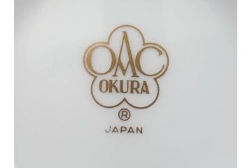 大倉陶園(OKURA、OAC)　瑠璃片葉金蝕　高貴な風格が感じられるカップ&ソーサー6客セット(ロイヤルブルー、金彩、C&S、洋食器、白磁、外箱付き)(R-079509)