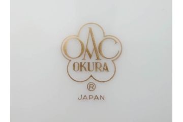 大倉陶園(OKURA、OAC)　瑠璃片葉金蝕　高貴な風格が感じられるカップ&ソーサー6客セット(ロイヤルブルー、金彩、C&S、洋食器、白磁、外箱付き)(R-079509)