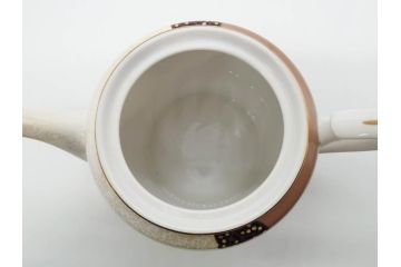 戦前　オールドTOTO　東洋陶器　TOYOTOKI KAISHA　落ち着いた上品さが魅力のティーセット(金彩、葉模様、東陶、トートー、プレート、ティーポット、ティーカップ、ソーサー、クリーマー、ミルクジャー、シュガーポット、ケース付き)(R-079510)　　