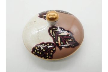戦前　オールドTOTO　東洋陶器　TOYOTOKI KAISHA　落ち着いた上品さが魅力のティーセット(金彩、葉模様、東陶、トートー、プレート、ティーポット、ティーカップ、ソーサー、クリーマー、ミルクジャー、シュガーポット、ケース付き)(R-079510)　　