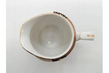 戦前　オールドTOTO　東洋陶器　TOYOTOKI KAISHA　落ち着いた上品さが魅力のティーセット(金彩、葉模様、東陶、トートー、プレート、ティーポット、ティーカップ、ソーサー、クリーマー、ミルクジャー、シュガーポット、ケース付き)(R-079510)　　