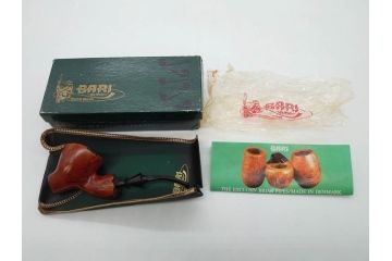 アイルランド　PETERSON’S(ピーターソン)　STERLING SILVER(スターリング シルバー)/デンマーク　BARI(バリ)　素材を生かしたデザインが持ち味のパイプ煙草4点セット(タバコ、木製、 喫煙具、煙草、煙管、キセル、箱付き、袋付き、北欧)(R-079513)