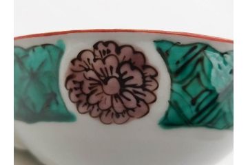 正木春蔵　九谷焼　色絵　染付　上品な花のデザインが魅力のカップ&ソーサー5客セット(金彩、フラワー、植物、C&S、碗皿、洋食器、裏印)(R-079516)