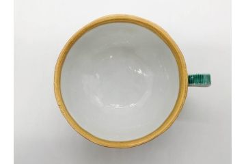 正木春蔵　九谷焼　色絵　染付　上品な花のデザインが魅力のカップ&ソーサー5客セット(金彩、フラワー、植物、C&S、碗皿、洋食器、裏印)(R-079516)