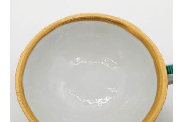 正木春蔵　九谷焼　色絵　染付　上品な花のデザインが魅力のカップ&ソーサー5客セット(金彩、フラワー、植物、C&S、碗皿、洋食器、裏印)(R-079516)