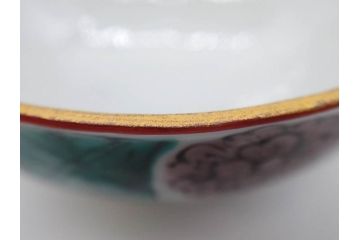 正木春蔵　九谷焼　色絵　染付　上品な花のデザインが魅力のカップ&ソーサー5客セット(金彩、フラワー、植物、C&S、碗皿、洋食器、裏印)(R-079516)