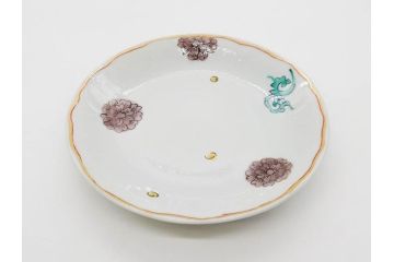 正木春蔵　九谷焼　色絵　染付　上品な花のデザインが魅力のカップ&ソーサー5客セット(金彩、フラワー、植物、C&S、碗皿、洋食器、裏印)(R-079516)