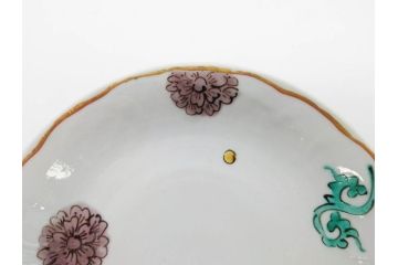 正木春蔵　九谷焼　色絵　染付　上品な花のデザインが魅力のカップ&ソーサー5客セット(金彩、フラワー、植物、C&S、碗皿、洋食器、裏印)(R-079516)