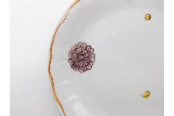 正木春蔵　九谷焼　色絵　染付　上品な花のデザインが魅力のカップ&ソーサー5客セット(金彩、フラワー、植物、C&S、碗皿、洋食器、裏印)(R-079516)