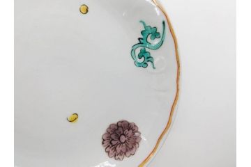 正木春蔵　九谷焼　色絵　染付　上品な花のデザインが魅力のカップ&ソーサー5客セット(金彩、フラワー、植物、C&S、碗皿、洋食器、裏印)(R-079516)