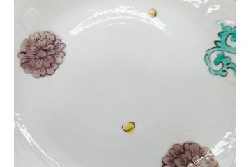 正木春蔵　九谷焼　色絵　染付　上品な花のデザインが魅力のカップ&ソーサー5客セット(金彩、フラワー、植物、C&S、碗皿、洋食器、裏印)(R-079516)