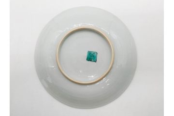 正木春蔵　九谷焼　色絵　染付　上品な花のデザインが魅力のカップ&ソーサー5客セット(金彩、フラワー、植物、C&S、碗皿、洋食器、裏印)(R-079516)