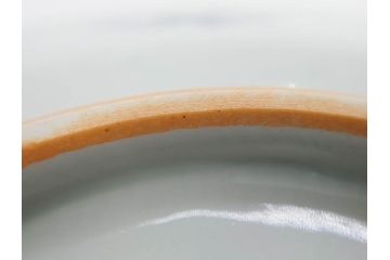 正木春蔵　九谷焼　染付　約19cm　6.2寸　食卓を明るく彩る中皿5枚セット(菊、花、和皿、和食器、なます皿、裏印、六寸二分)(R-079517)