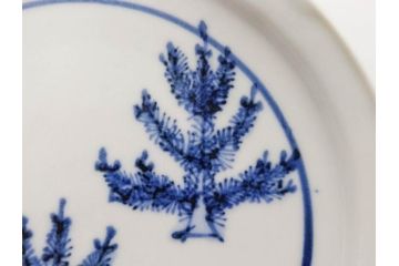 正木春蔵　九谷焼　染付　色絵　松梅文　約14cm　4.7寸　緻密なデザインが魅力の小皿5枚セット(花、樹木、豆皿、和皿、和食器、四寸七分)(R-079518)