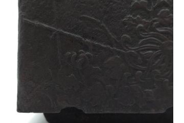 松寿堂　斑紫銅蓋　菊文　歴史を重ねた味わい深い四方鉄瓶(花、湯沸、湯瓶、茶道具、茶器、共箱付き)(R-079519)