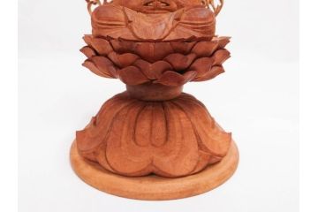 小宮茂　木彫　釈迦如来像(木製、仏像、仏教美術、置物、オブジェ、松久宗琳、ガラスケース付き、佛像彫刻作品集付き)(R-079520)