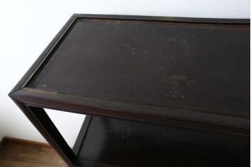 アジアンアンティーク　紫檀(シタン)材　唐物　古玩　彫刻が見事な飾り棚(茶棚、収納棚、戸棚、サイドキャビネット、靴箱、中国)(R-079525)
