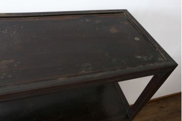 アジアンアンティーク　紫檀(シタン)材　唐物　古玩　彫刻が見事な飾り棚(茶棚、収納棚、戸棚、サイドキャビネット、靴箱、中国)(R-079525)