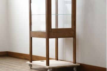 和製アンティーク　昭和レトロな懐かしさ漂うパン屋さんのGケース(パンケース、キャビネット、ガラスケース、コレクションケース、ディスプレイケース、ショーケース、飾り棚、陳列棚、店舗什器)(R-079527)