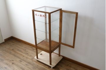 和製アンティーク　昭和レトロな懐かしさ漂うパン屋さんのGケース(パンケース、キャビネット、ガラスケース、コレクションケース、ディスプレイケース、ショーケース、飾り棚、陳列棚、店舗什器)(R-079527)