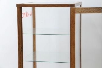 和製アンティーク　昭和レトロな懐かしさ漂うパン屋さんのGケース(パンケース、キャビネット、ガラスケース、コレクションケース、ディスプレイケース、ショーケース、飾り棚、陳列棚、店舗什器)(R-079527)