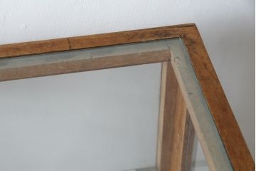 和製アンティーク　昭和レトロな懐かしさ漂うパン屋さんのGケース(パンケース、キャビネット、ガラスケース、コレクションケース、ディスプレイケース、ショーケース、飾り棚、陳列棚、店舗什器)(R-079527)