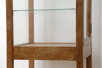 和製アンティーク　昭和レトロな懐かしさ漂うパン屋さんのGケース(パンケース、キャビネット、ガラスケース、コレクションケース、ディスプレイケース、ショーケース、飾り棚、陳列棚、店舗什器)(R-079527)
