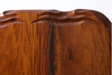 和製ビンテージ　美品　楠の木(クスノキ)　一枚板　風雅な梅の図をあしらった彫刻入りの衝立て(パーテーション、衝い立て、つい立て、間仕切り、ディスプレイ)(R-079533)