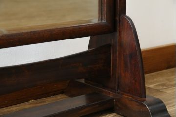 中古　松本民芸家具　シンプルながら品の良い佇まいが魅力のD型姿見(スタンドミラー、鏡)(定価約14万8千円)(R-079536)