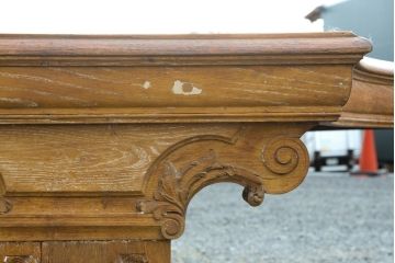 フランスアンティーク　特大!!　オーク材　半円型が珍しいクラシカルな佇まいのテーブル(円卓、半円状、会議用テーブル、ダイニングテーブル)(R-079547)