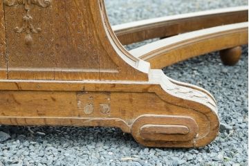フランスアンティーク　特大!!　オーク材　半円型が珍しいクラシカルな佇まいのテーブル(円卓、半円状、会議用テーブル、ダイニングテーブル)(R-079547)
