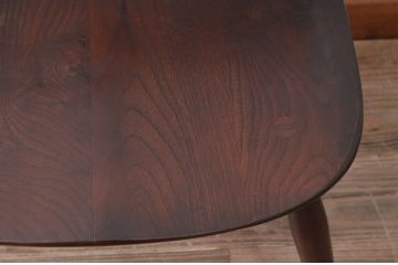 イギリスビンテージ　ERCOL(アーコール)　落ち着いた色味とシンプルなデザインが魅力的なフープバックチェア(ダイニングチェア、ウィンザーチェア、ウインザーチェア、ワークチェア、板座チェア、椅子、イス、ヴィンテージ、英国、北欧)(R-079548)