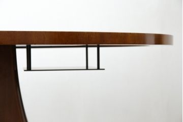 中古　アメリカ　高級輸入家具　DECCA(デッカ)　天板下収納付き　高級感のある美しい木目が魅力の大型ラウンドテーブル(丸テーブル、円卓、6人掛け、6P、食卓、ダイニングテーブル)(定価約110万円)(R-079550)