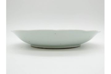 江戸期　古伊万里　染付　富士山・山水図　約29cm　9.5寸　落ち着いた佇まいを感じる大皿(風景、海、和皿、和食器、九寸五分)(R-079556)