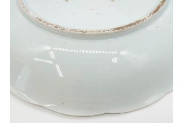 江戸期　古伊万里　染付　富士山・山水図　約29cm　9.5寸　落ち着いた佇まいを感じる大皿(風景、海、和皿、和食器、九寸五分)(R-079556)