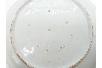 江戸期　古伊万里　染付　富士山・山水図　約29cm　9.5寸　落ち着いた佇まいを感じる大皿(風景、海、和皿、和食器、九寸五分)(R-079556)