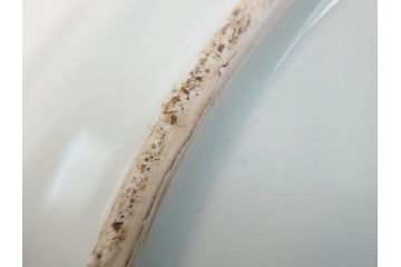 江戸期　古伊万里　染付　富士山・山水図　約29cm　9.5寸　落ち着いた佇まいを感じる大皿(風景、海、和皿、和食器、九寸五分)(R-079556)