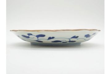 太明成化年製　上手物　古伊万里　赤絵　色絵　染錦　約22cm　7.2寸　金彩が豪華で美しい中皿2枚セット(菊、花、和皿、和食器、七寸二分)(R-079558)