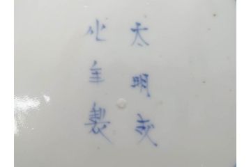 太明成化年製　上手物　古伊万里　赤絵　色絵　染錦　約22cm　7.2寸　金彩が豪華で美しい中皿2枚セット(菊、花、和皿、和食器、七寸二分)(R-079558)