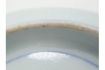 江戸期　大聖寺伊万里　染付　格子文　石畳文　奇玉珍玩　約10cm　3.3寸　華やかで美しい小皿2枚セット(色絵、小紋、梅、菊、花、松、なます皿、豆皿、手塩皿、深皿、和皿、和食器、三寸三分)(R-079560)