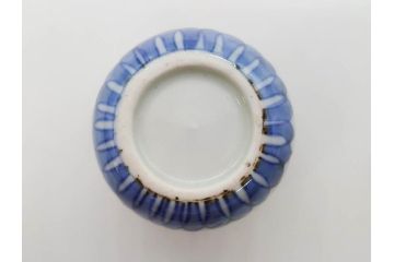 江戸期　古伊万里　染付　細かな絵付けが可愛らしいお猪口6客セット(金彩、扇、梅、花、蕎麦猪口、酒器、おちょこ、御猪口、湯呑み、湯のみ、和食器)(R-079561)