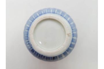 江戸期　古伊万里　染付　細かな絵付けが可愛らしいお猪口6客セット(金彩、扇、梅、花、蕎麦猪口、酒器、おちょこ、御猪口、湯呑み、湯のみ、和食器)(R-079561)