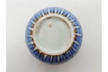 江戸期　古伊万里　染付　テーブルのアクセントになるお猪口6客セット(金彩、扇、梅、花、蕎麦猪口、酒器、おちょこ、御猪口、湯呑み、湯のみ、和食器)(R-079562)